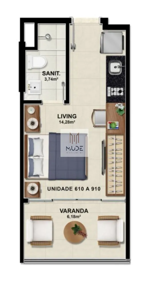 Apartamento, 1 quarto, 24 m² - Foto 12