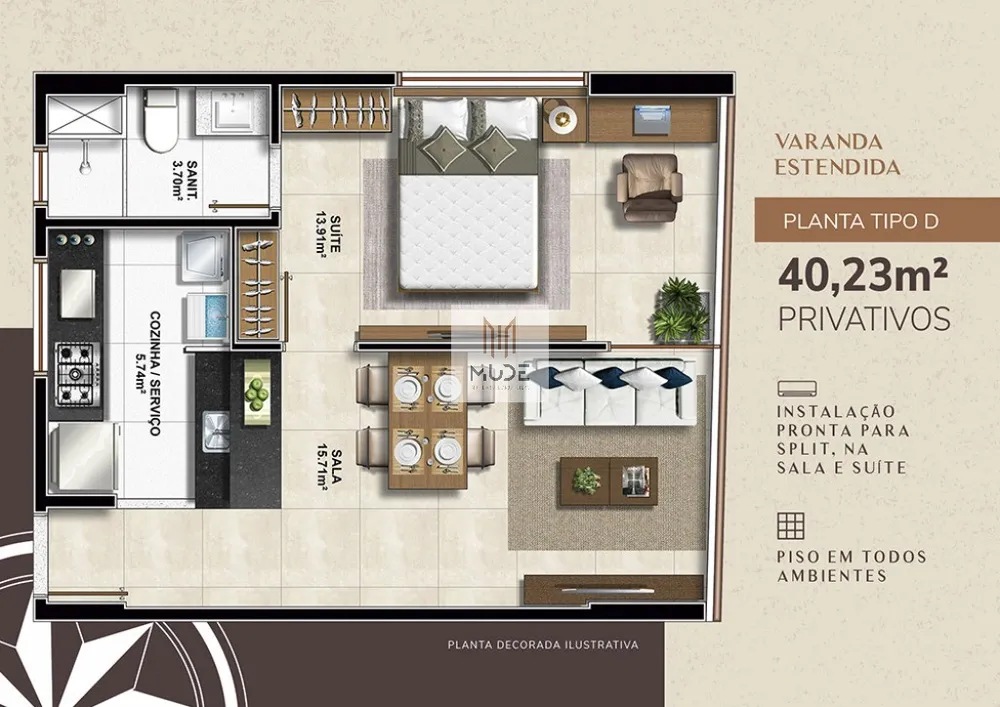 Apartamento, 1 quarto, 38 m² - Foto 9
