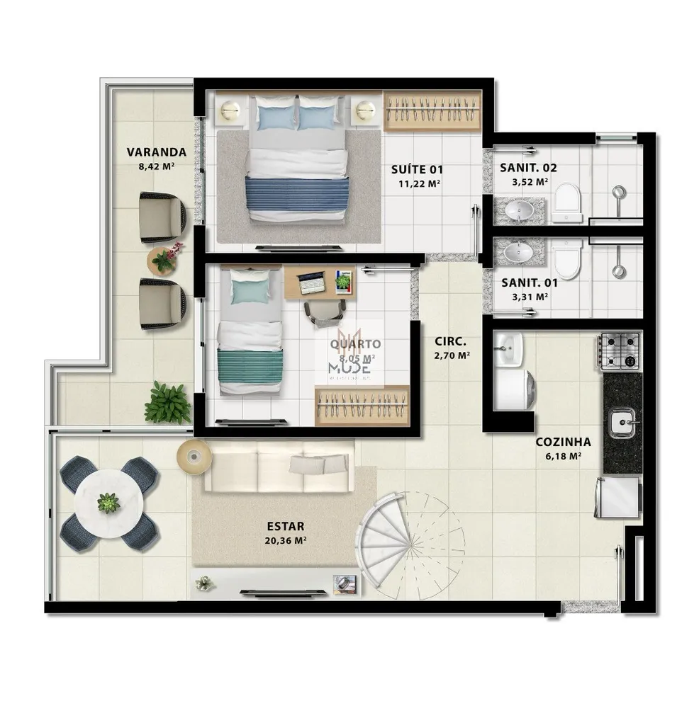 Apartamento, 2 quartos, 65 m² - Foto 8