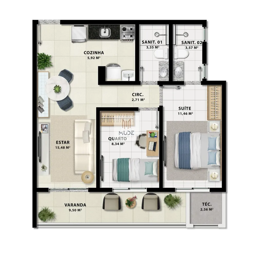Apartamento, 2 quartos, 65 m² - Foto 12