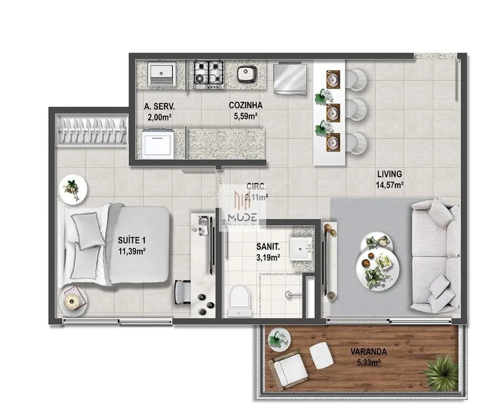 Apartamento, 1 quarto, 50 m² - Foto 10