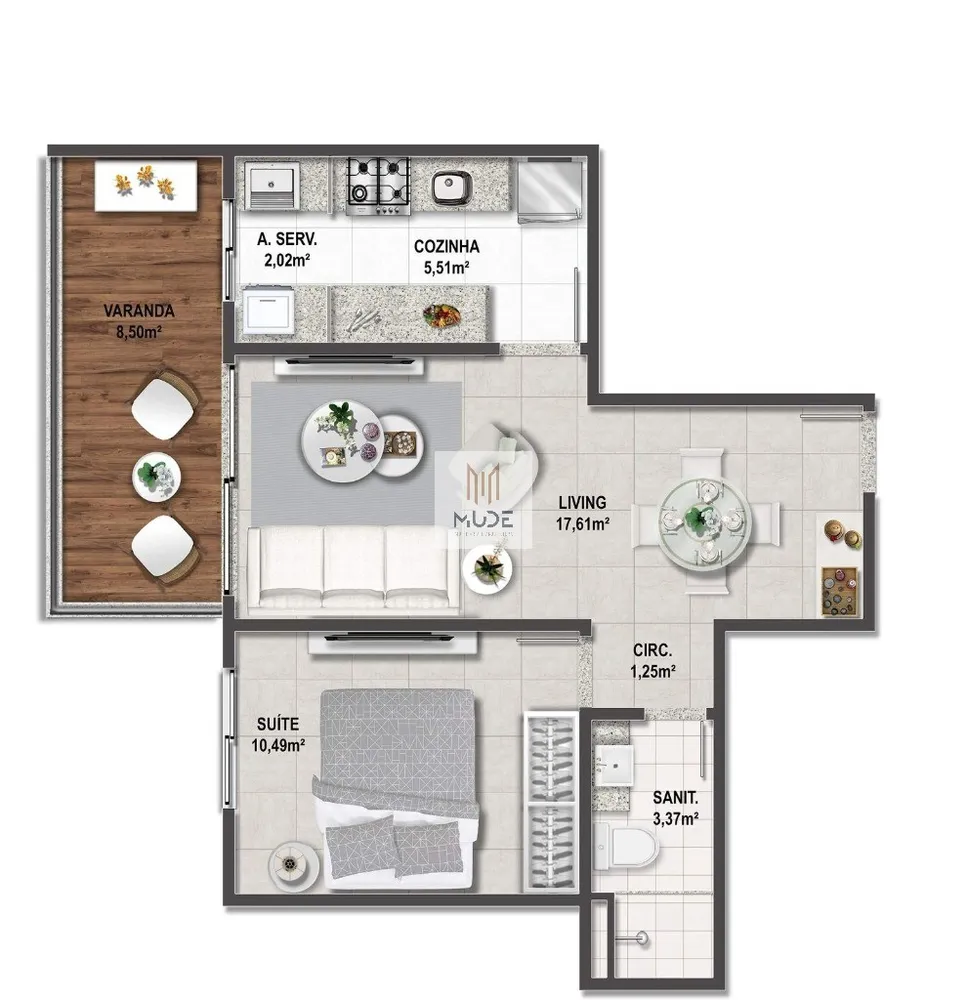 Apartamento, 1 quarto, 50 m² - Foto 7