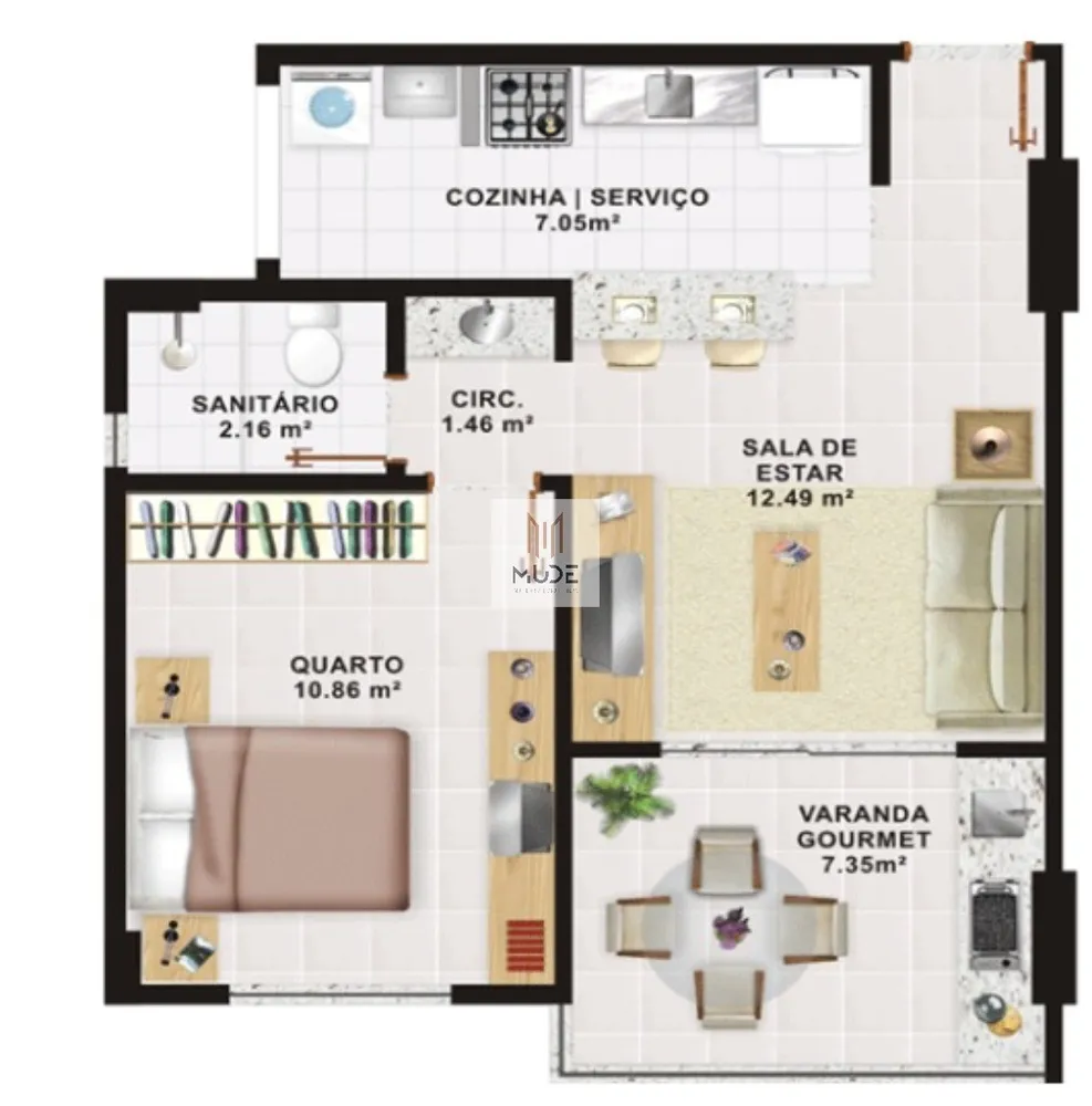 Apartamento, 1 quarto, 47 m² - Foto 10