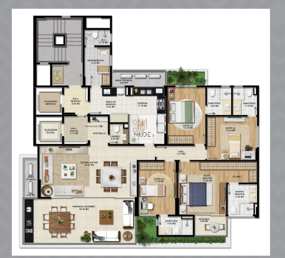 Apartamento, 4 quartos, 171 m² - Foto 2