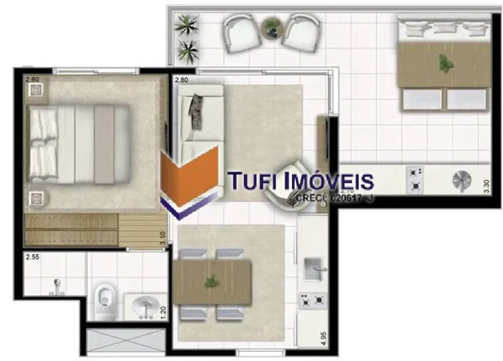 Apartamento, 1 quarto, 43 m² - Foto 3