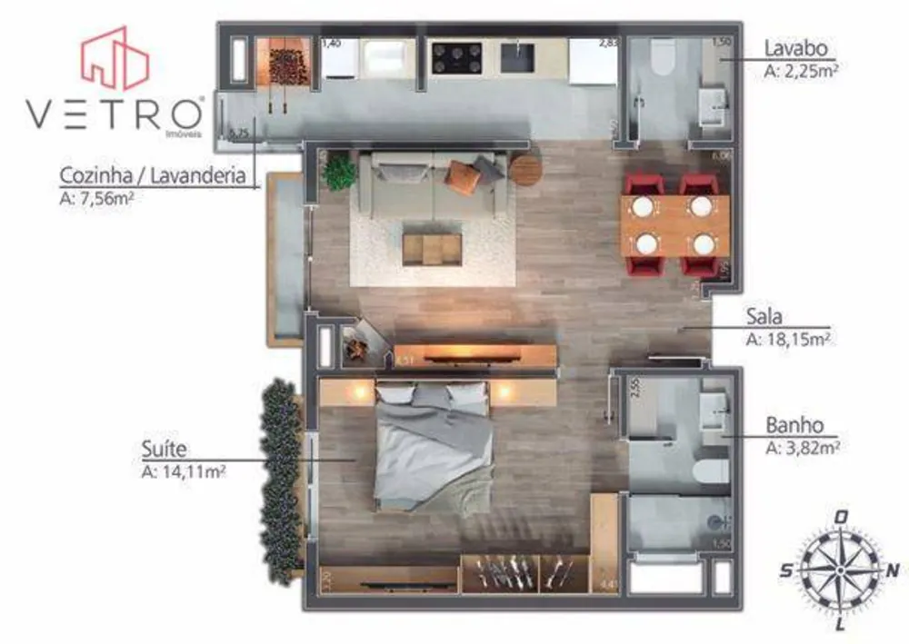 Apartamento, 1 quarto, 63 m² - Foto 7