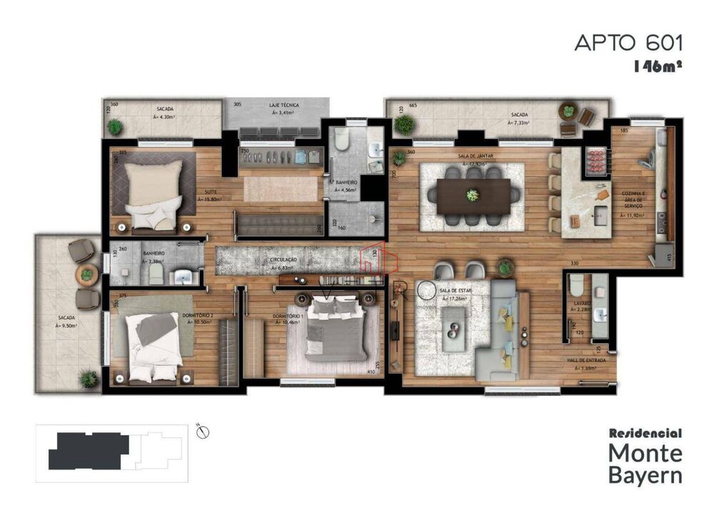 Apartamento à venda com 3 quartos, 158m² - Foto 8