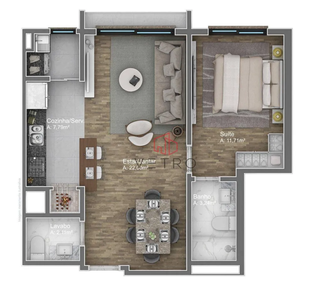 Apartamento, 1 quarto, 68 m² - Foto 7