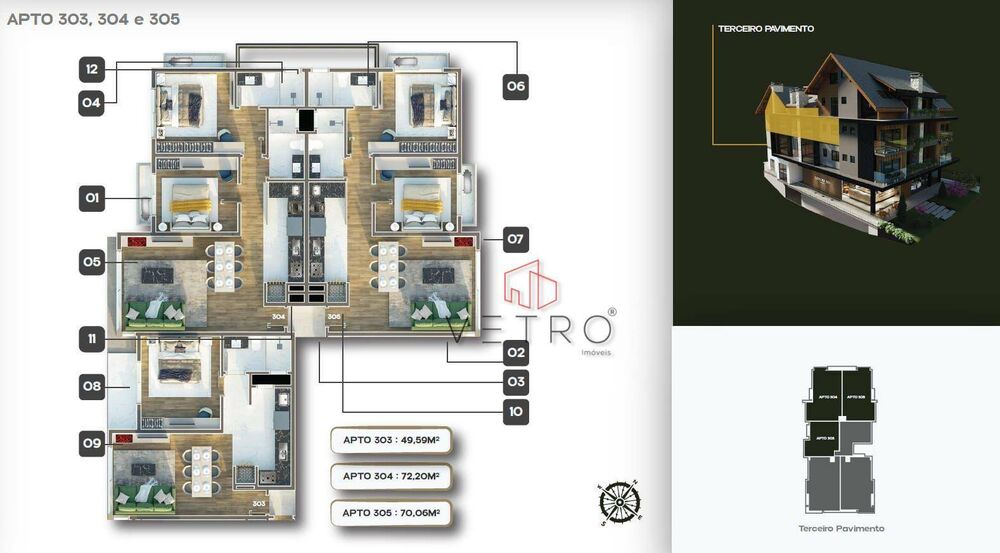 Apartamento à venda com 1 quarto, 62m² - Foto 6