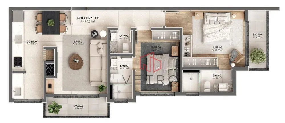 Apartamento, 2 quartos, 79 m² - Foto 4
