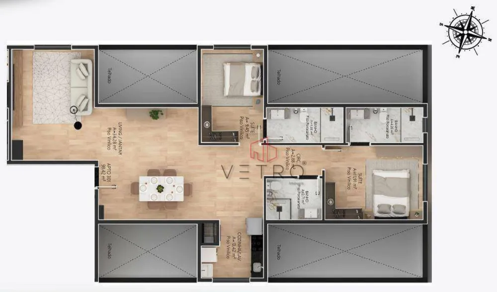 Apartamento, 2 quartos, 98 m² - Foto 4