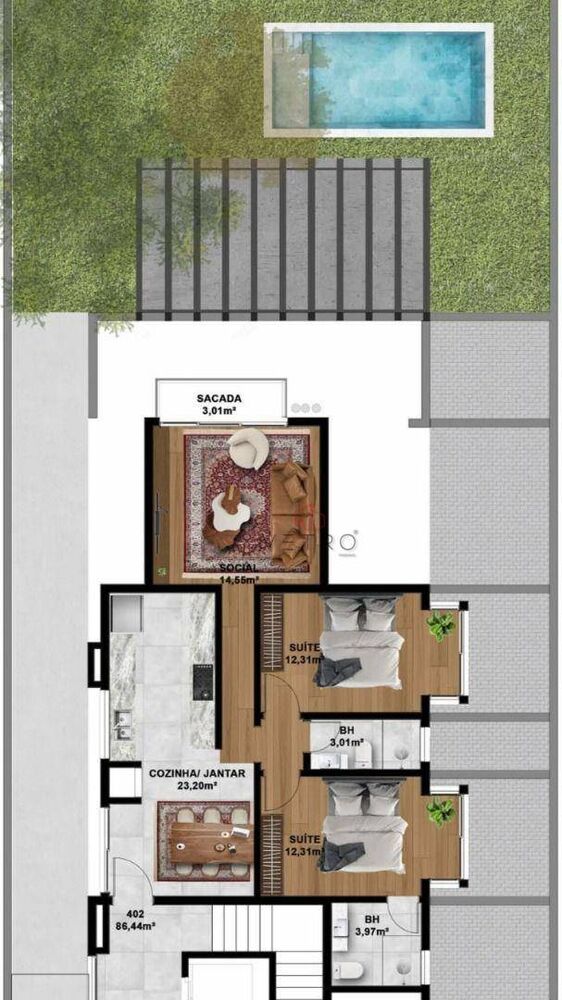 Apartamento à venda com 2 quartos, 133m² - Foto 3