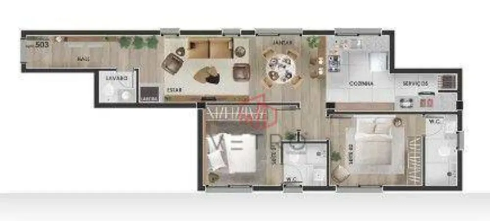 Apartamento, 2 quartos, 86 m² - Foto 2