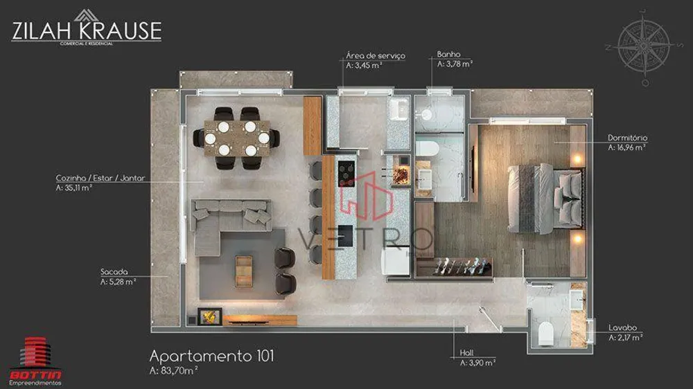Apartamento, 1 quarto, 93 m² - Foto 2