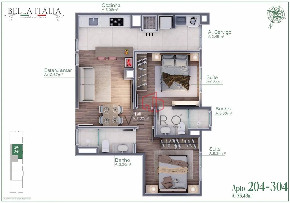 Apartamento, 2 quartos, 67 m² - Foto 7