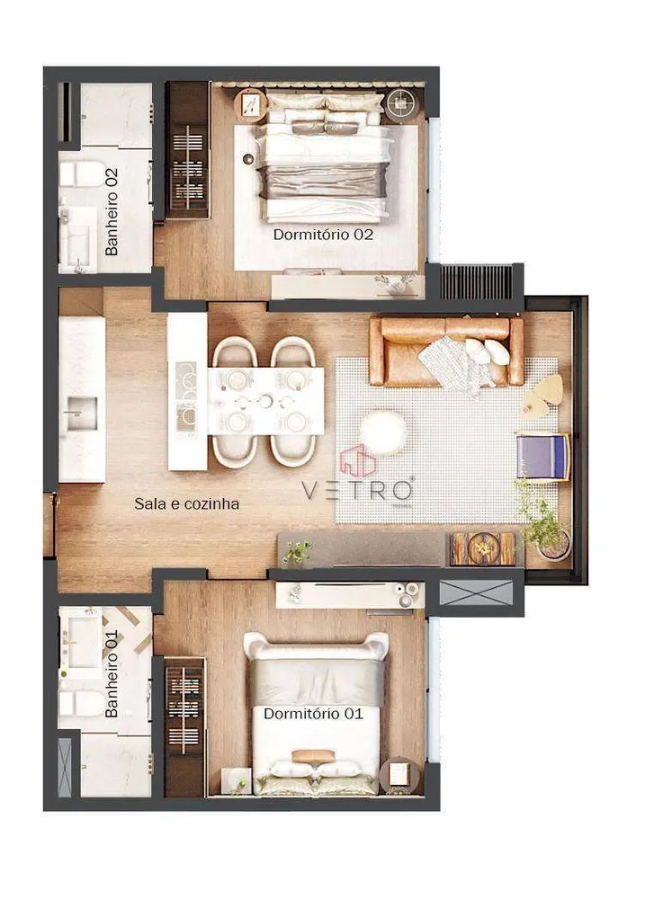 Apartamento, 2 quartos, 76 m² - Foto 1