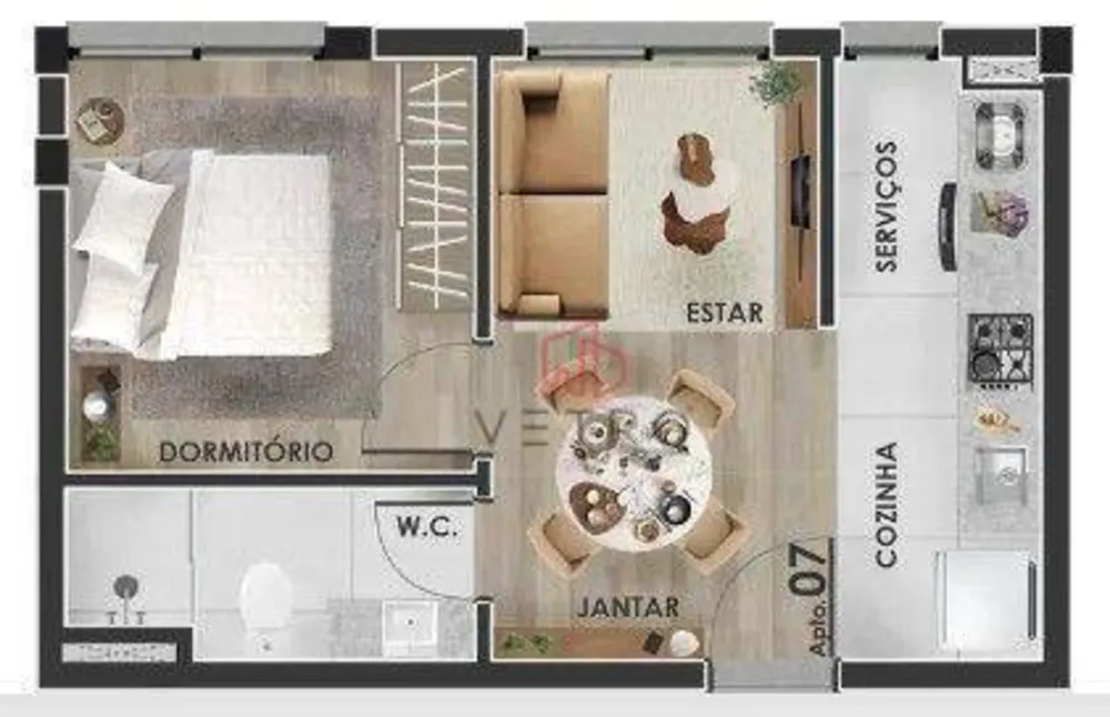 Apartamento, 1 quarto, 51 m² - Foto 5