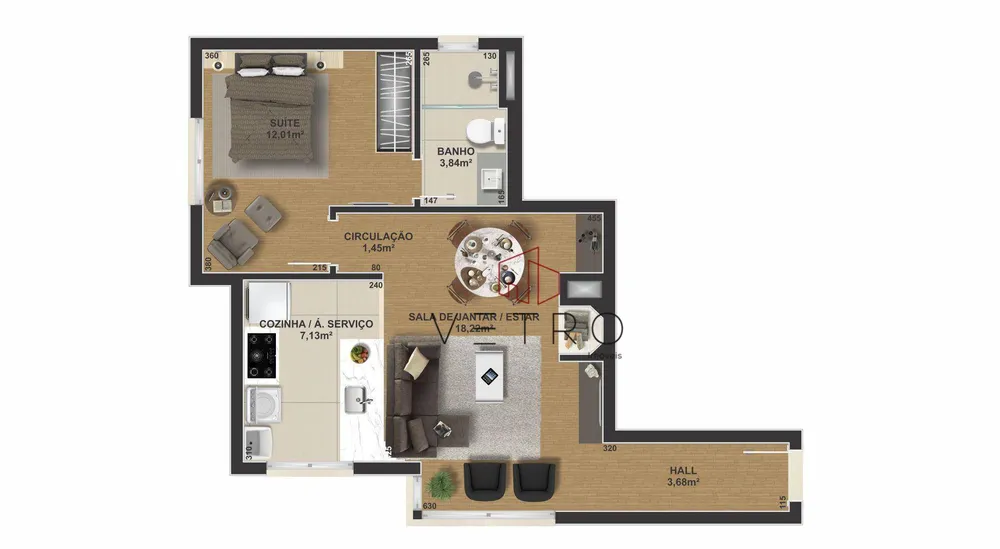Apartamento, 1 quarto, 68 m² - Foto 7