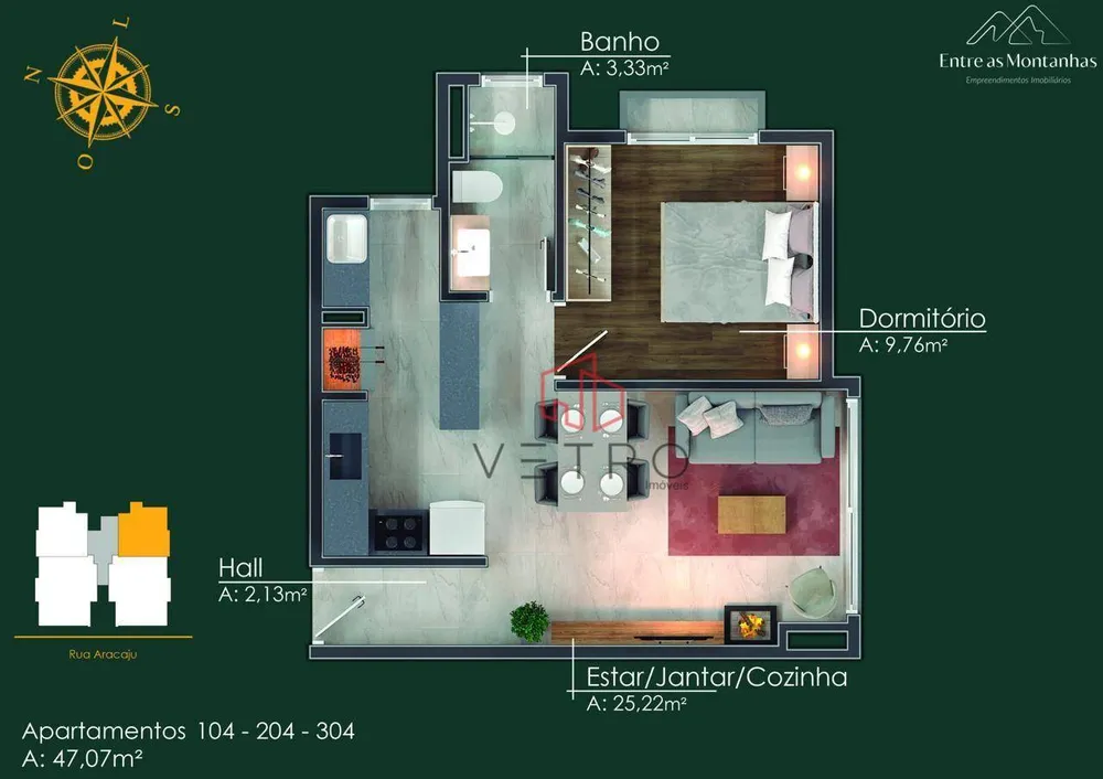 Apartamento, 1 quarto, 58 m² - Foto 4