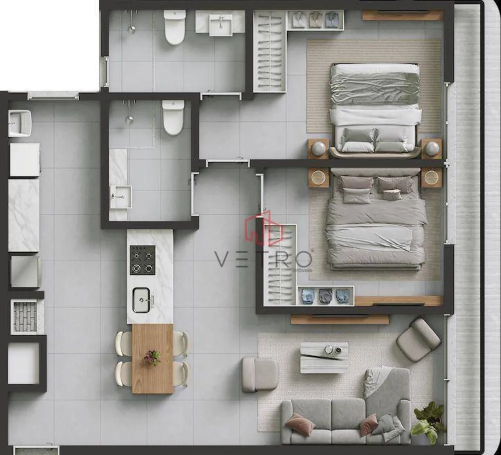 Apartamento, 2 quartos, 87 m² - Foto 2