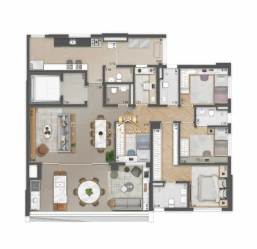 Apartamento, 4 quartos, 188 m² - Foto 2