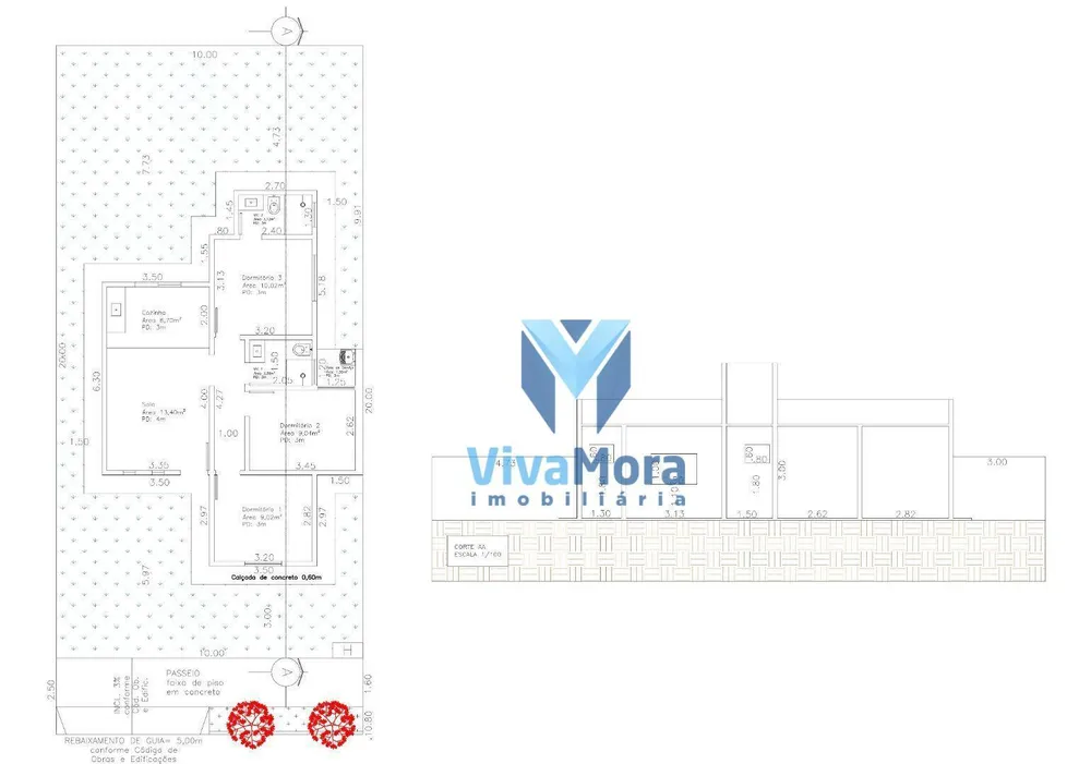 Casa, 3 quartos, 70 m² - Foto 2