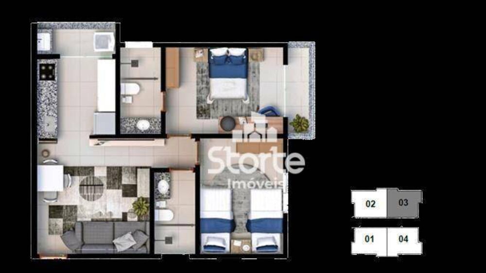 Apartamento à venda com 2 quartos, 56m² - Foto 4