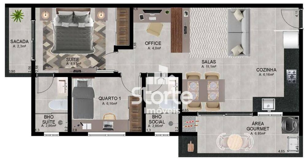 Apartamento, 2 quartos, 67 m² - Foto 3