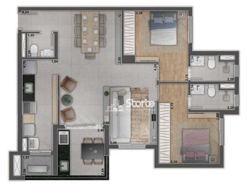 Apartamento, 3 quartos, 89 m² - Foto 12