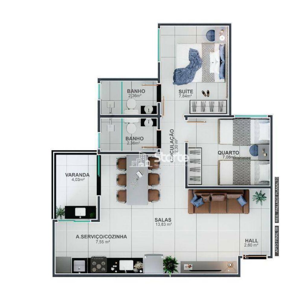 Apartamento, 2 quartos, 73 m² - Foto 2