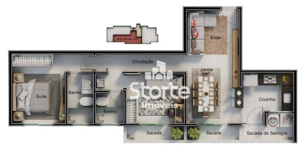 Apartamento, 2 quartos, 63 m² - Foto 3