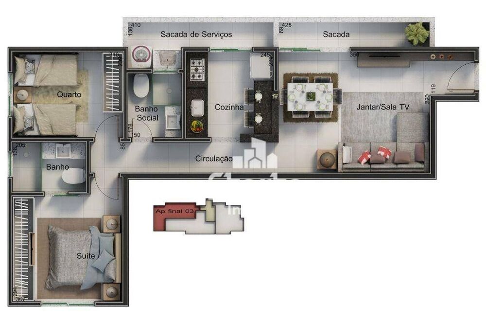 Apartamento, 2 quartos, 63 m² - Foto 2