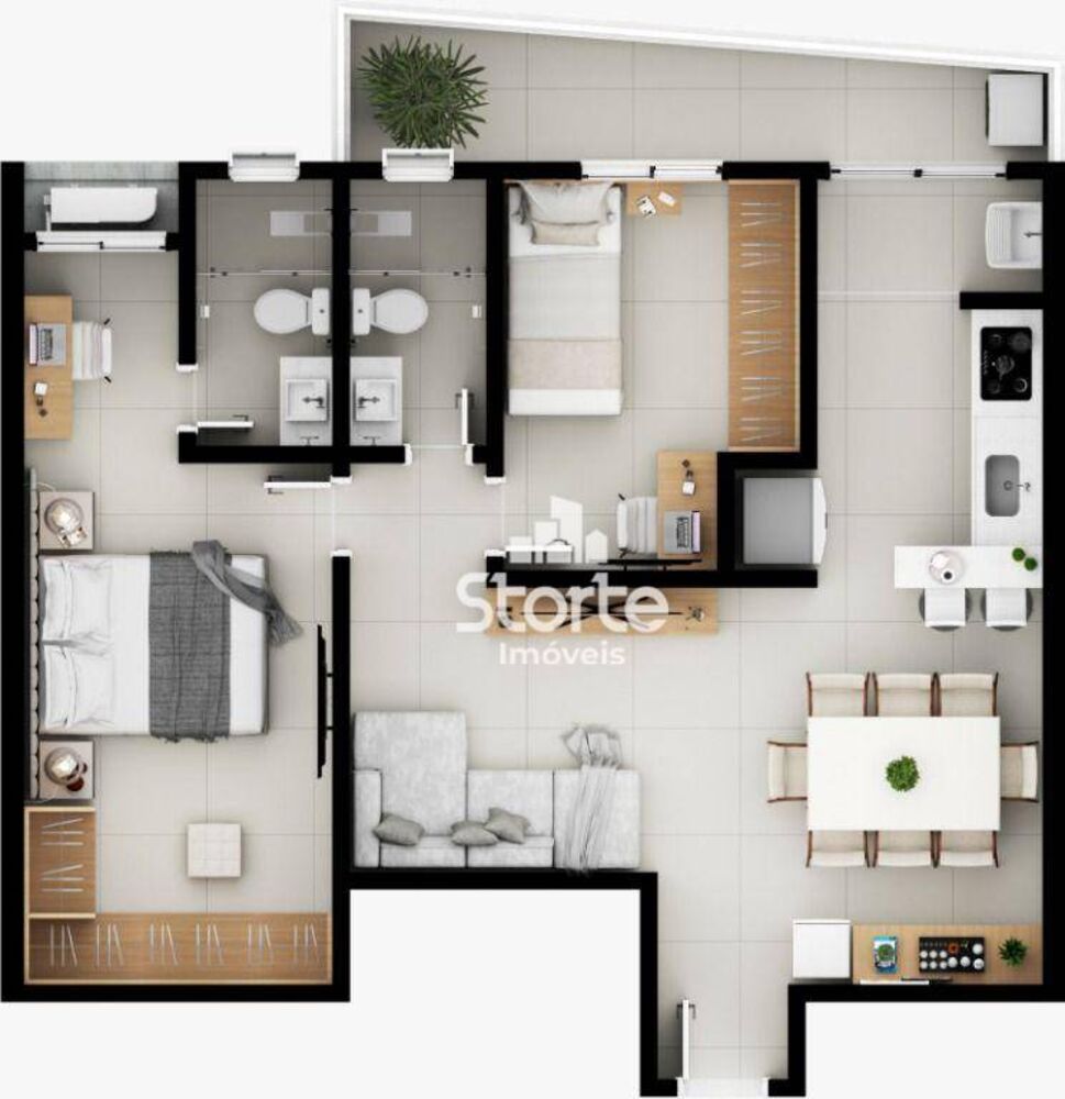 Apartamento, 2 quartos, 61 m² - Foto 2