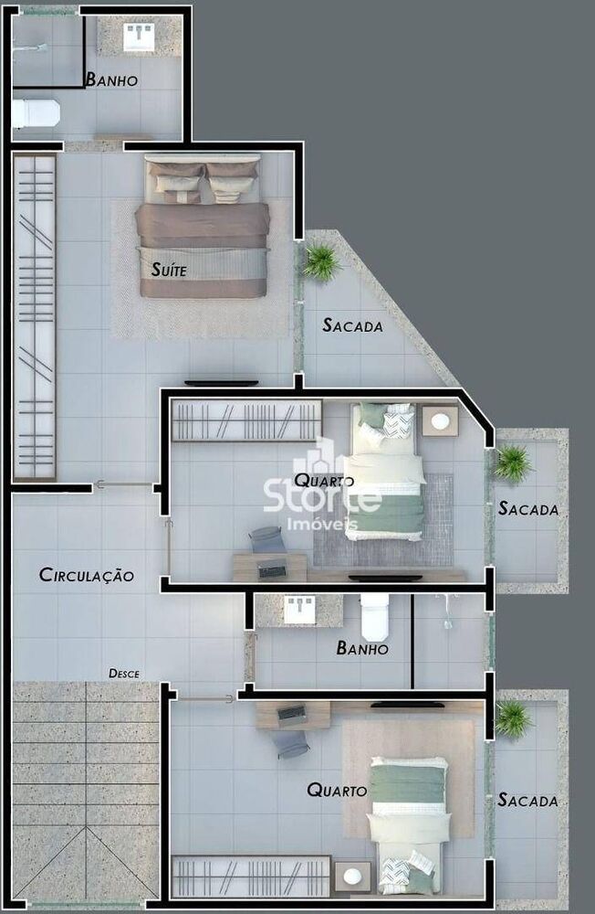 Casa, 3 quartos, 164 m² - Foto 2