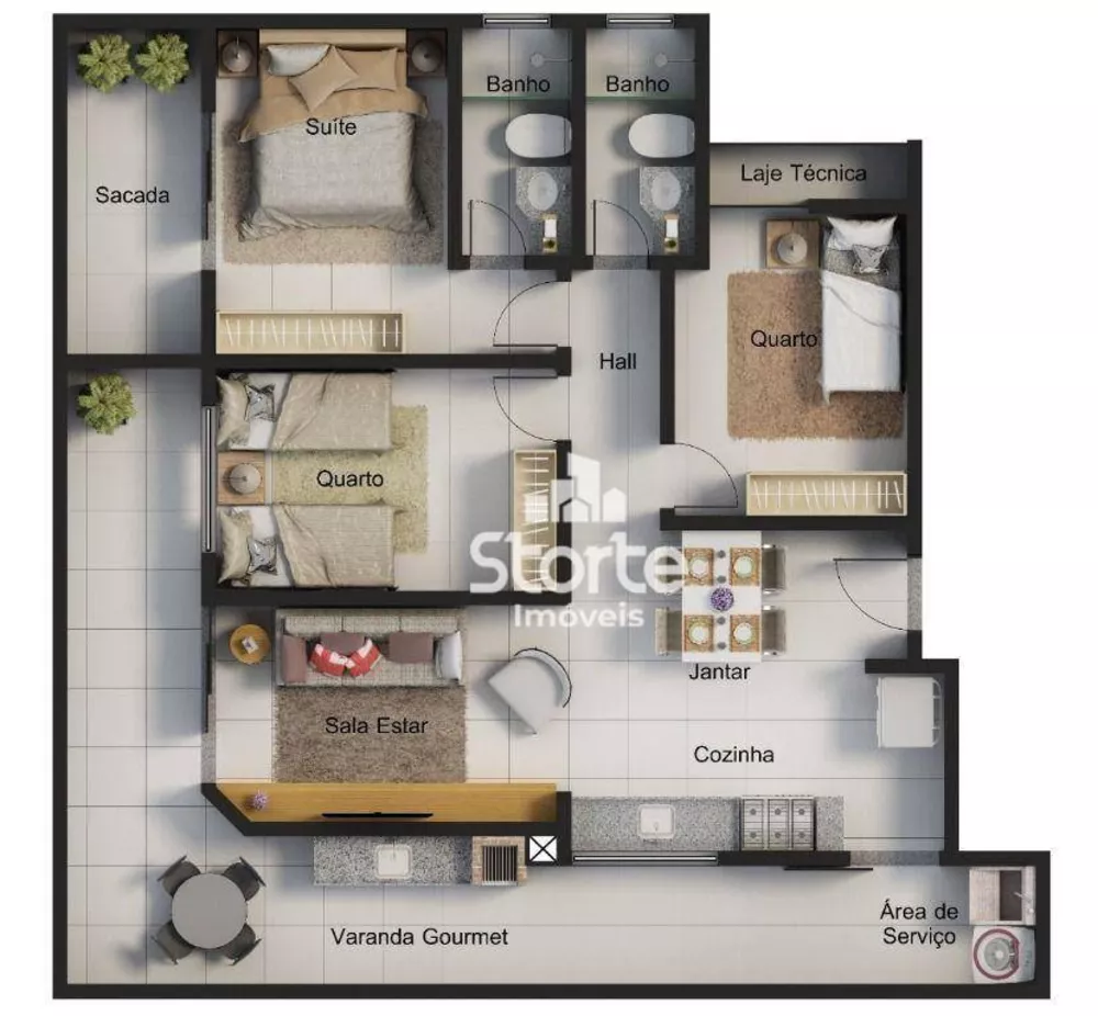 Apartamento, 3 quartos, 83 m² - Foto 12