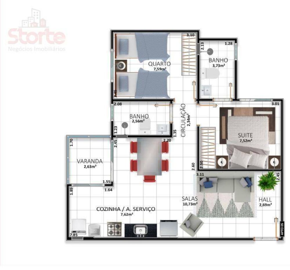 Apartamento, 2 quartos, 70 m² - Foto 3