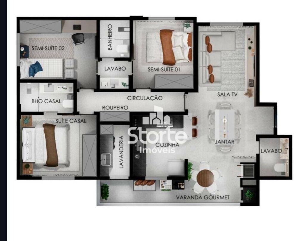 Apartamento, 3 quartos, 93 m² - Foto 1