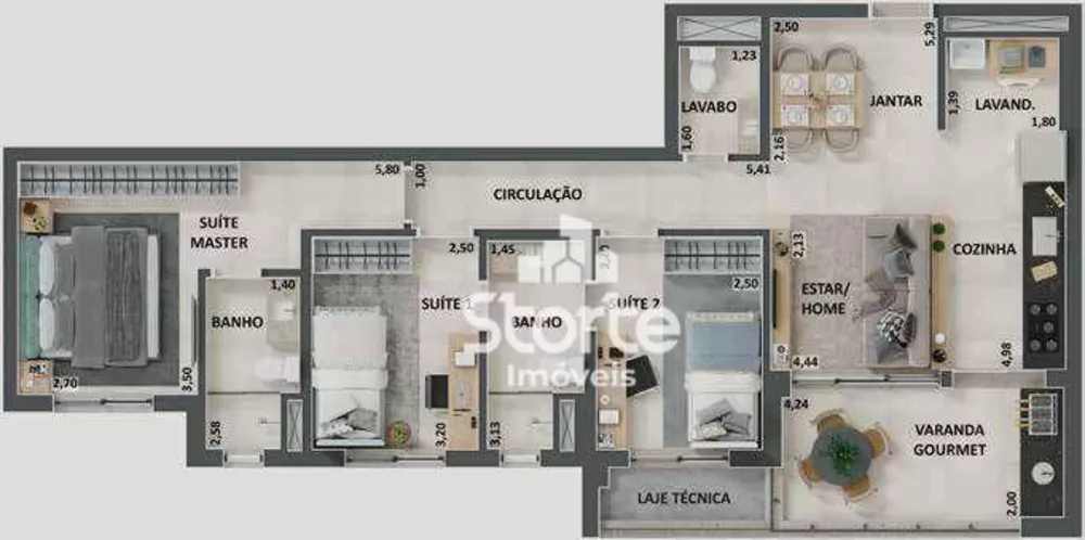 Apartamento, 3 quartos, 95 m² - Foto 2