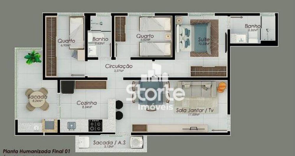 Apartamento, 3 quartos, 84 m² - Foto 1