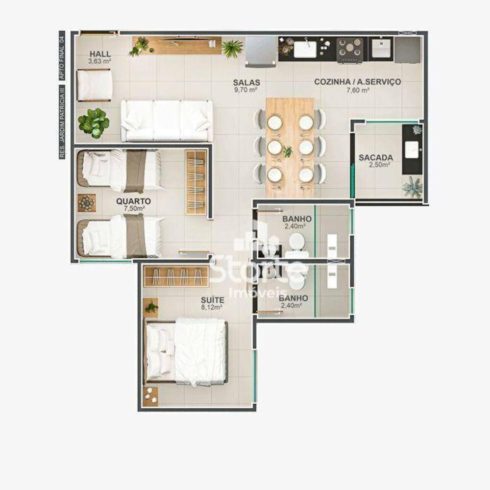 Apartamento, 2 quartos, 53 m² - Foto 2
