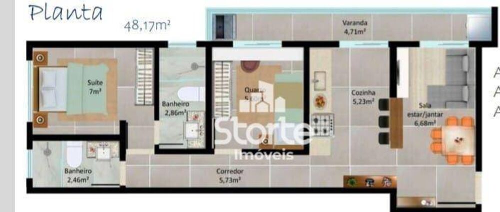 Apartamento, 2 quartos, 48 m² - Foto 1