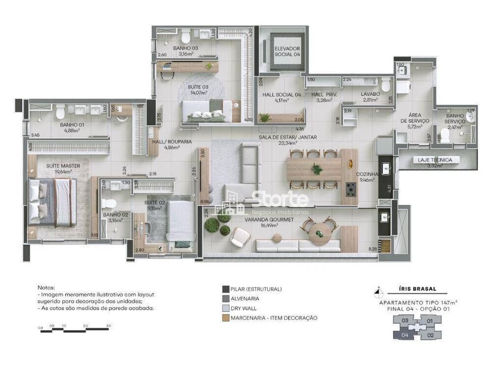 Apartamento, 3 quartos, 147 m² - Foto 3