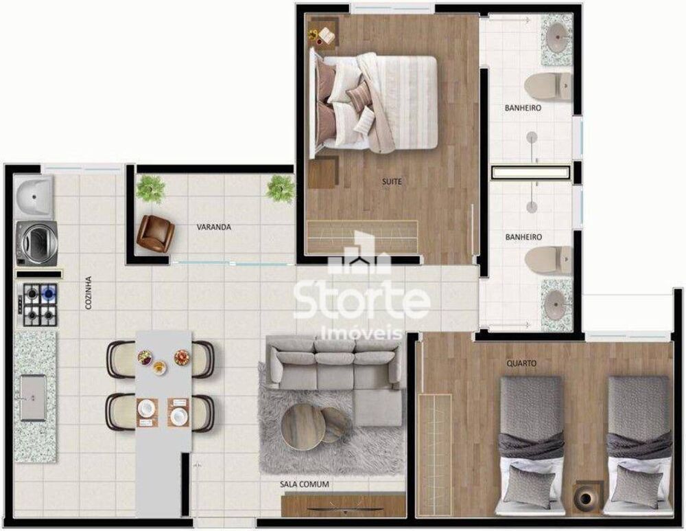 Apartamento, 2 quartos, 54 m² - Foto 3