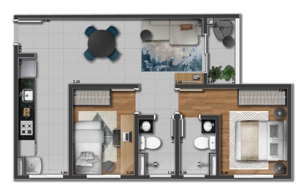 Apartamento, 2 quartos, 51 m² - Foto 4