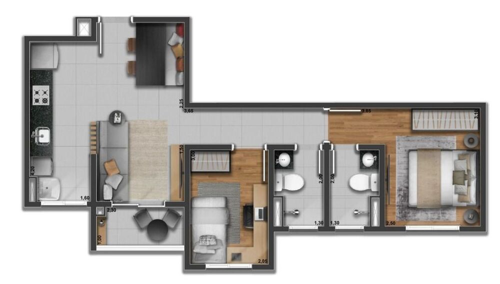 Apartamento, 2 quartos, 51 m² - Foto 1
