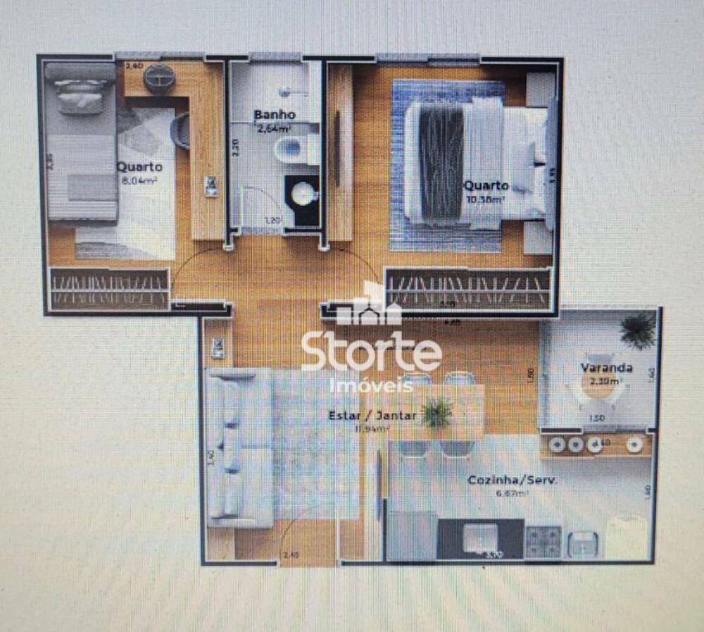 Apartamento, 2 quartos, 48 m² - Foto 3