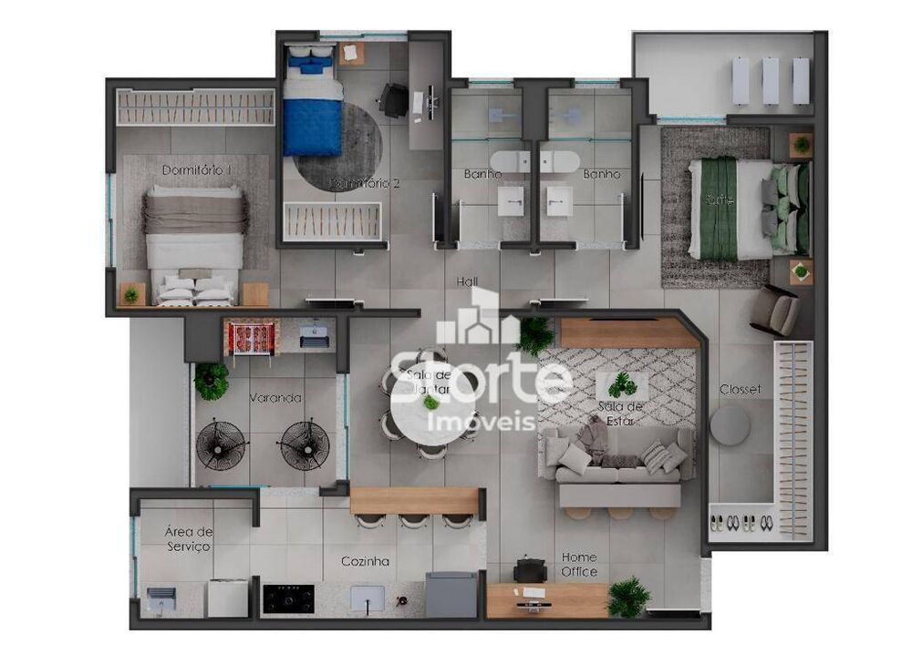 Apartamento, 3 quartos, 103 m² - Foto 3