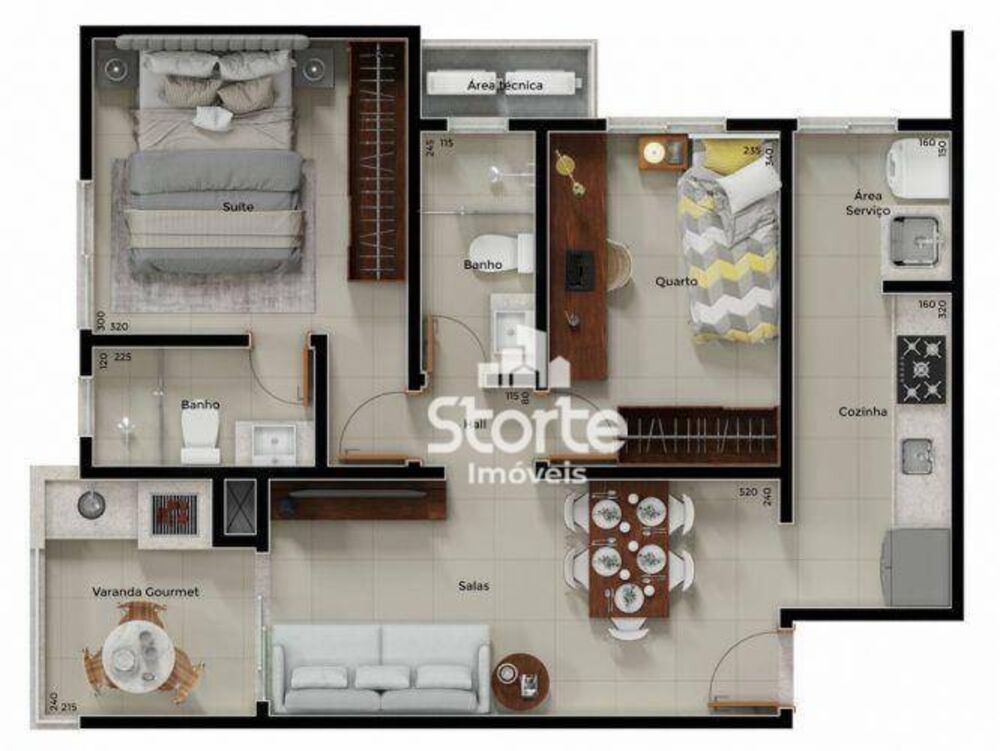 Apartamento, 2 quartos, 58 m² - Foto 1