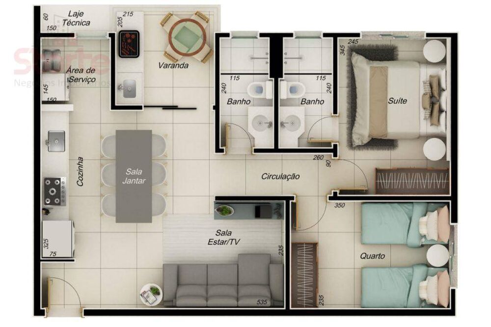 Apartamento, 2 quartos, 60 m² - Foto 1