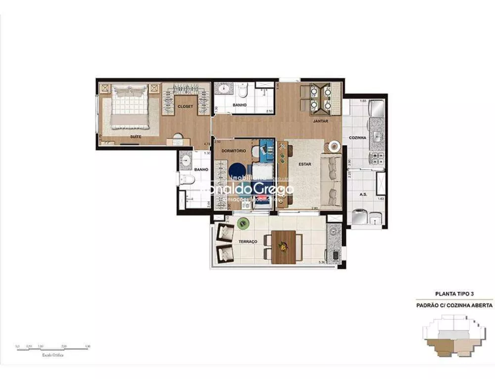Apartamento, 1 quarto, 49 m² - Foto 3
